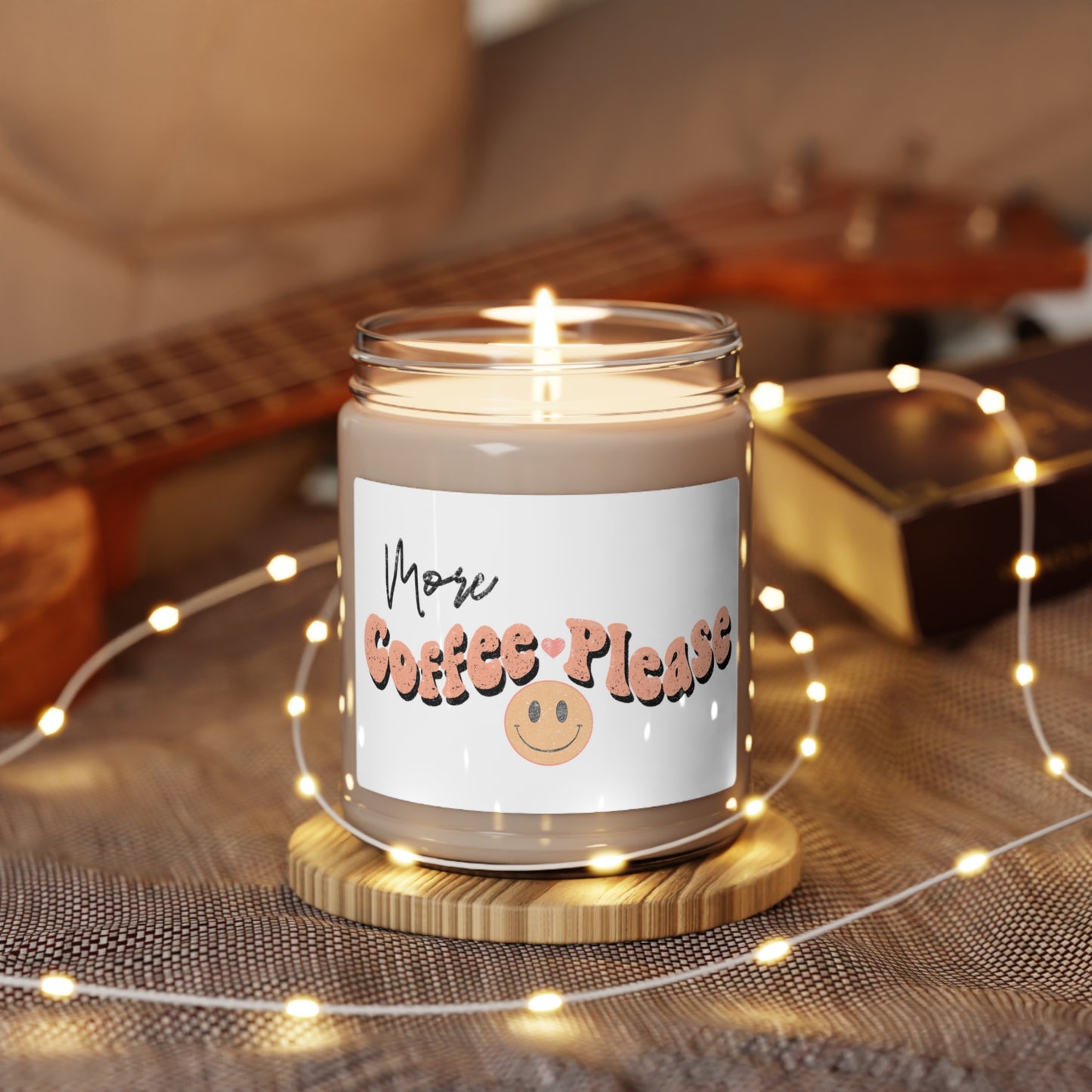 More Coffee Please Retro Smiley Face, Scented Candles, 9oz