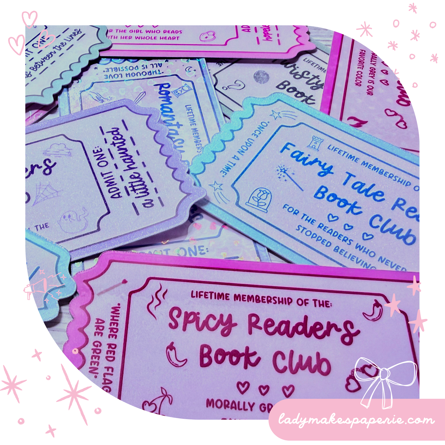 Book Club Bookmark Lifetime Readers Club Ticket Collection | Bookish Accessories