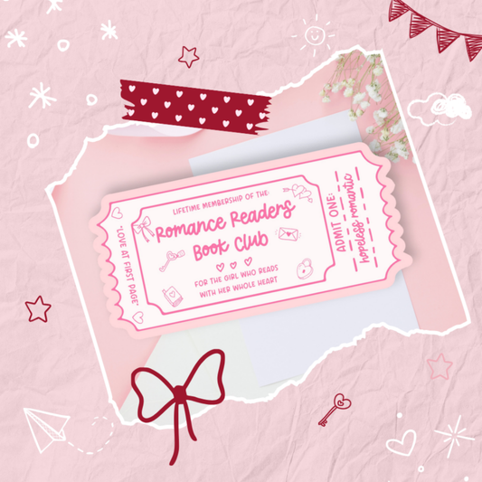 Romance Readers Book Club Bookmark Lifetime Readers Club Ticket Collection | Bookish Accessories