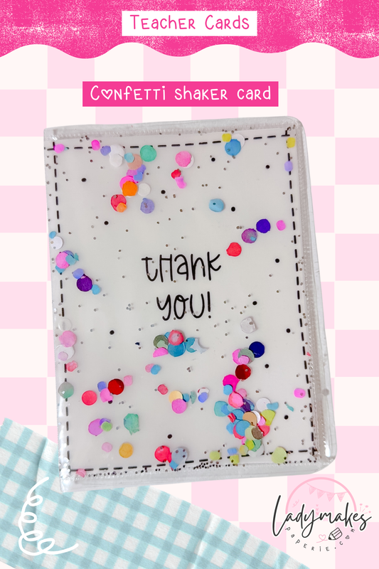 Thank You Shaker Card | Minimal Thank You Card | Interactive Confetti Card | Cute Handmade Thank You Card | Appreciation Card