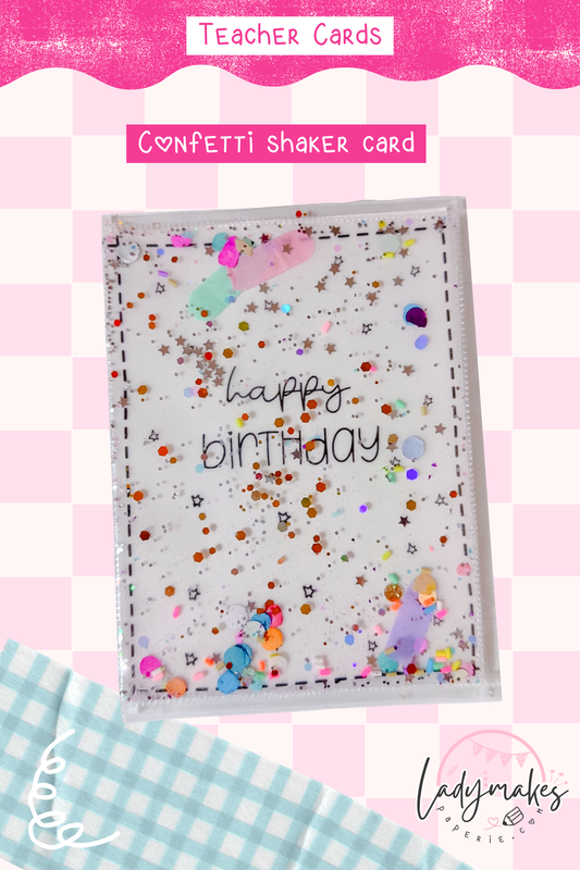 Happy Birthday Shaker Card | Interactive Birthday Card | Confetti Shaker Card | Cute Handmade Birthday Card | Fun Birthday Card