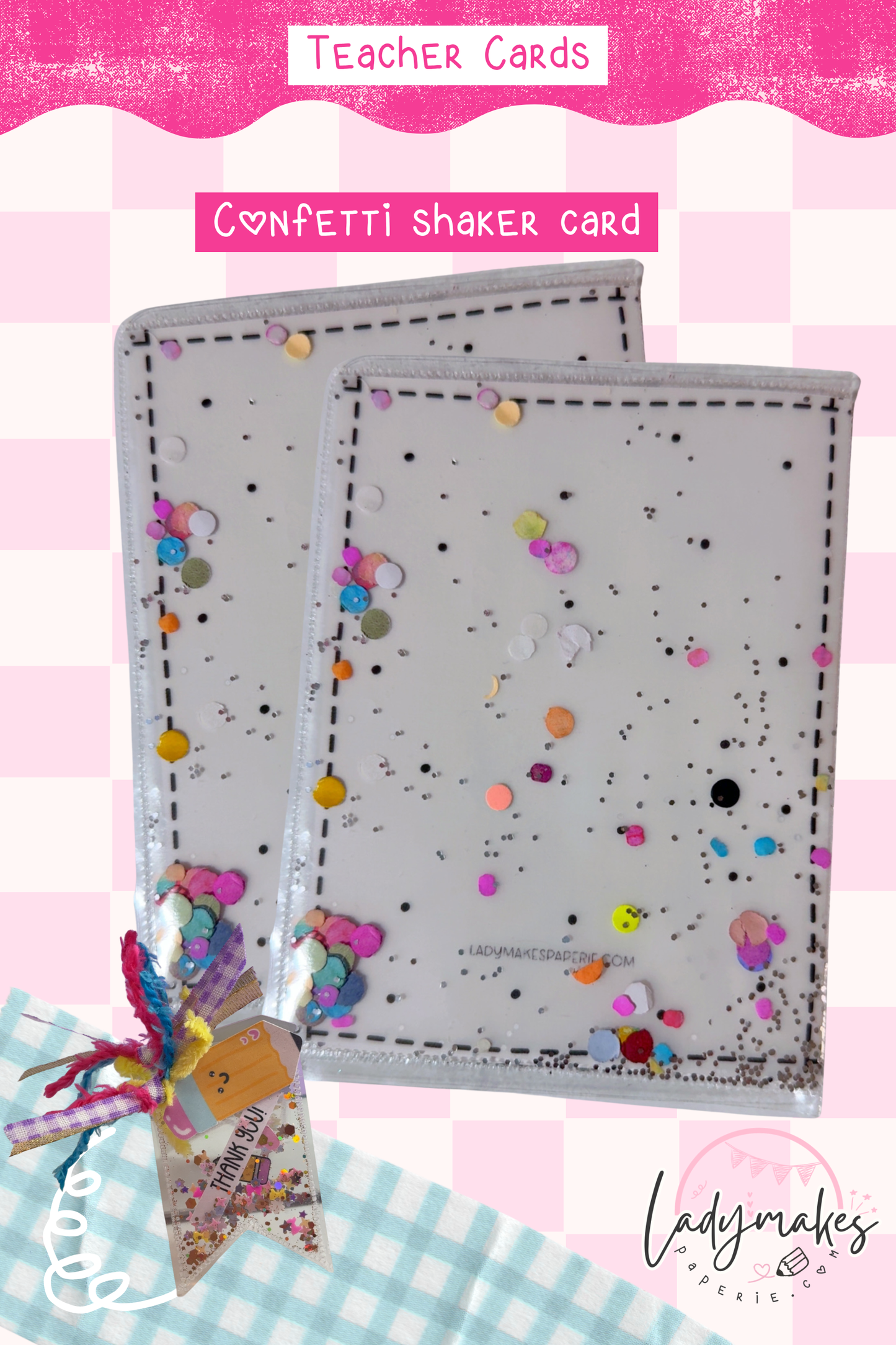 Best Teacher Award Shaker Card | #1 Teacher Ribbon Card | Interactive Teacher Appreciation Card | Thank You Teacher Gift | End of Year Card