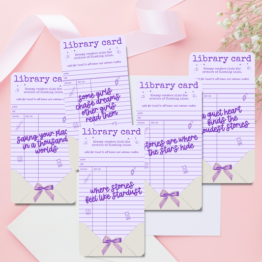 Dreamy Readers Club Library Card Bookmark | Cozy Bookish Bookmark | Vintage Library Aesthetic | Choose Your Reading Club