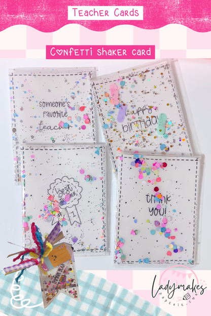 Best Teacher Award Shaker Card | #1 Teacher Ribbon Card | Interactive Teacher Appreciation Card | Thank You Teacher Gift | End of Year Card