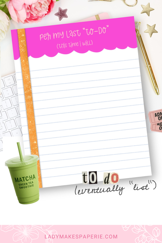 To-Do List Notepad | “Per My Last To-Do” | Cute Pink Aesthetic | Funny Girly Stationery
