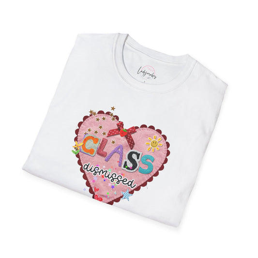 Class Dismissed Shirt | Trendy Teacher Tee | Scrapbook Style Teacher Shirt | Cute Coquette Teacher Graphic Tee | Retro Classroom Shirt