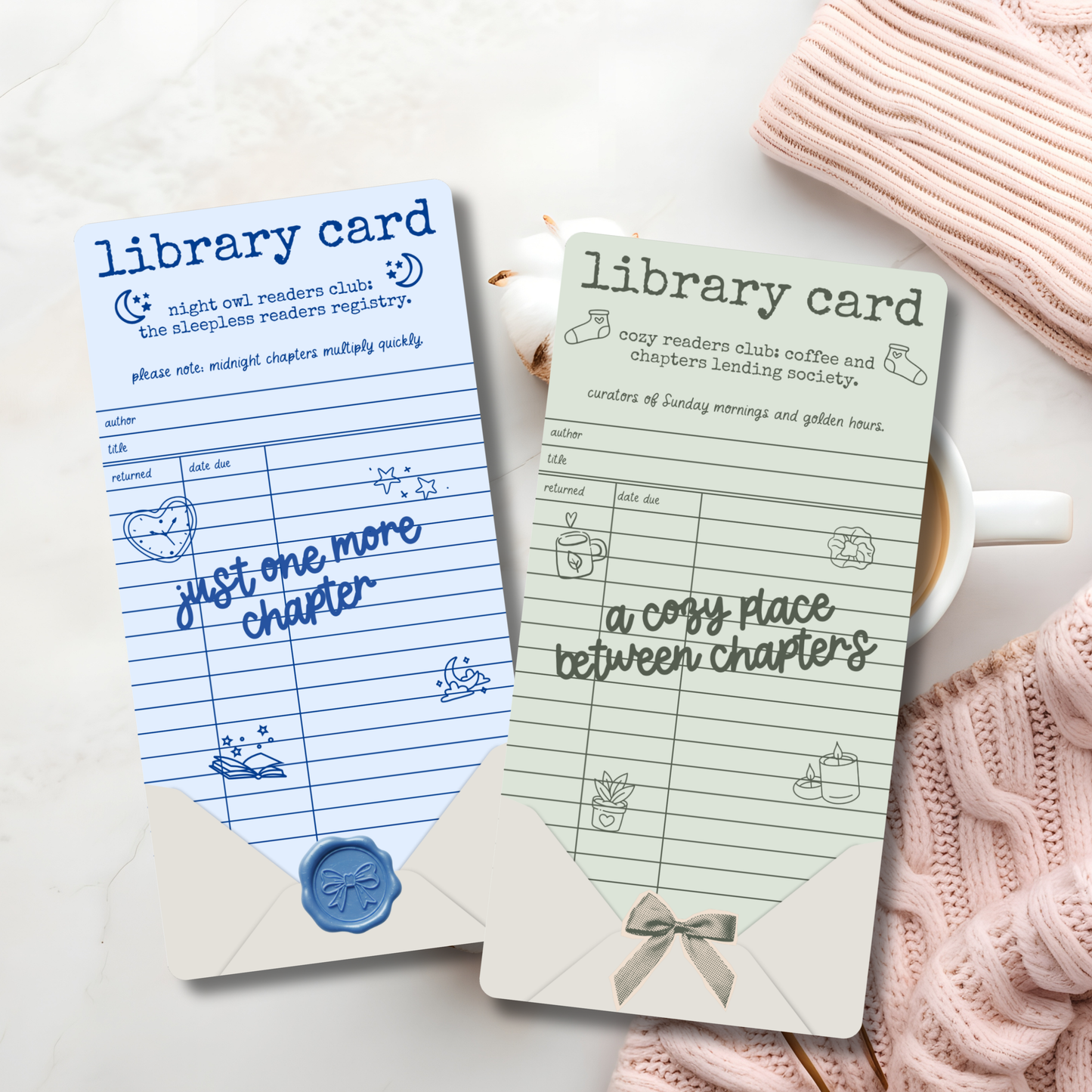 Self-Love Readers Club Library Card Bookmark | Cozy Bookish Bookmark | Vintage Library Aesthetic | Choose Your Reading Club