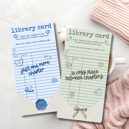 Self-Love Readers Club Library Card Bookmark | Cozy Bookish Bookmark | Vintage Library Aesthetic | Choose Your Reading Club