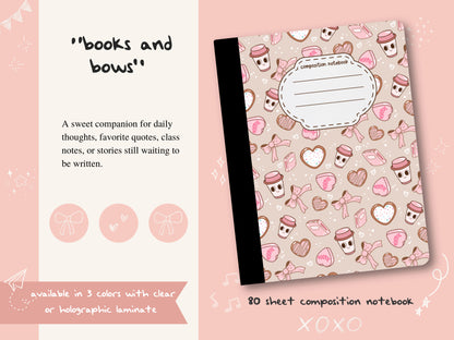 Books & Bows Composition Notebook