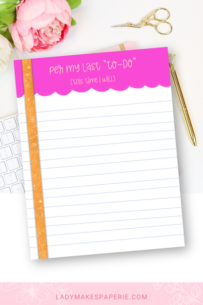 To-Do List Notepad | “Per My Last To-Do” | Cute Pink Aesthetic | Funny Girly Stationery