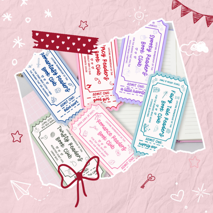 Book Club Bookmark Lifetime Readers Club Ticket Collection | Bookish Accessories