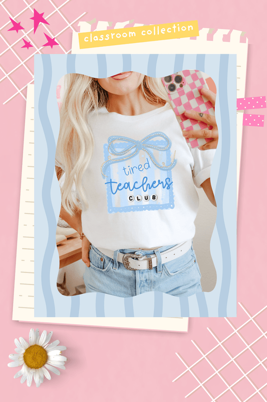 Tired Teachers Club Shirt | Teacher Life Shirt | Cute Teacher Shirt | Funny Teacher Tee | Teacher Aesthetic Shirt | Back to School Shirt