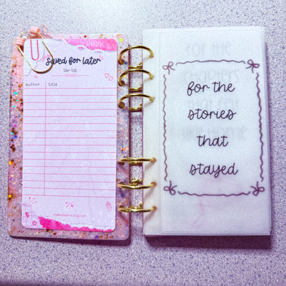 Bookmark Storage Album | A6 Bookmark Organizer Binder | Resin Cover Bookmark Keeper