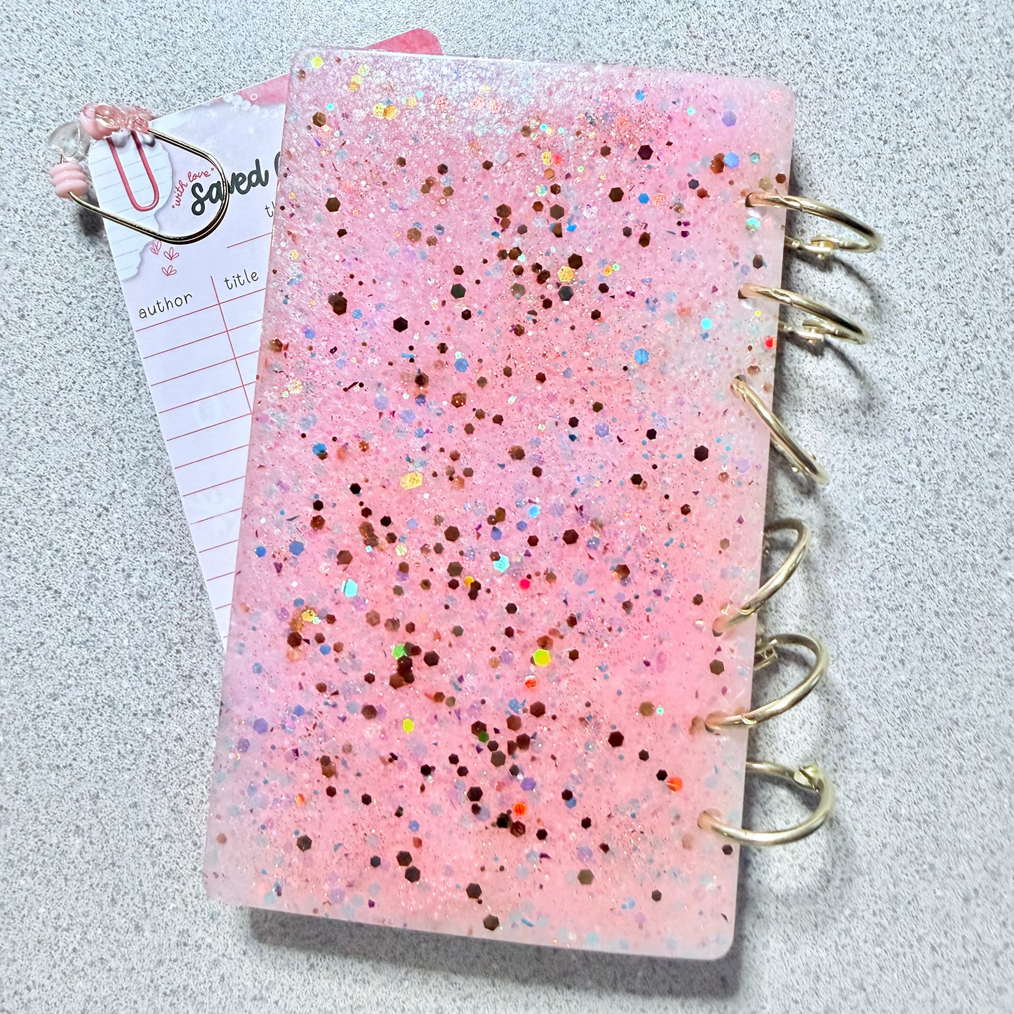 Bookmark Storage Album | A6 Bookmark Organizer Binder | Resin Cover Bookmark Keeper