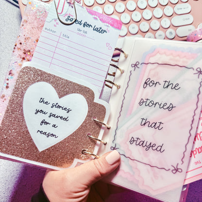 Bookmark Storage Album | A6 Bookmark Organizer Binder | Resin Cover Bookmark Keeper