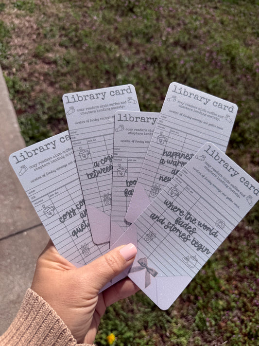 Cozy Readers Club Library Card Bookmark | Cozy Bookish Bookmark | Vintage Library Aesthetic | Choose Your Reading Club