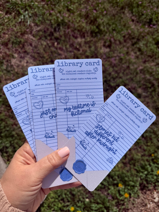 Late Night Readers Club Library Card Bookmark | Cozy Bookish Bookmark | Vintage Library Aesthetic | Choose Your Reading Club