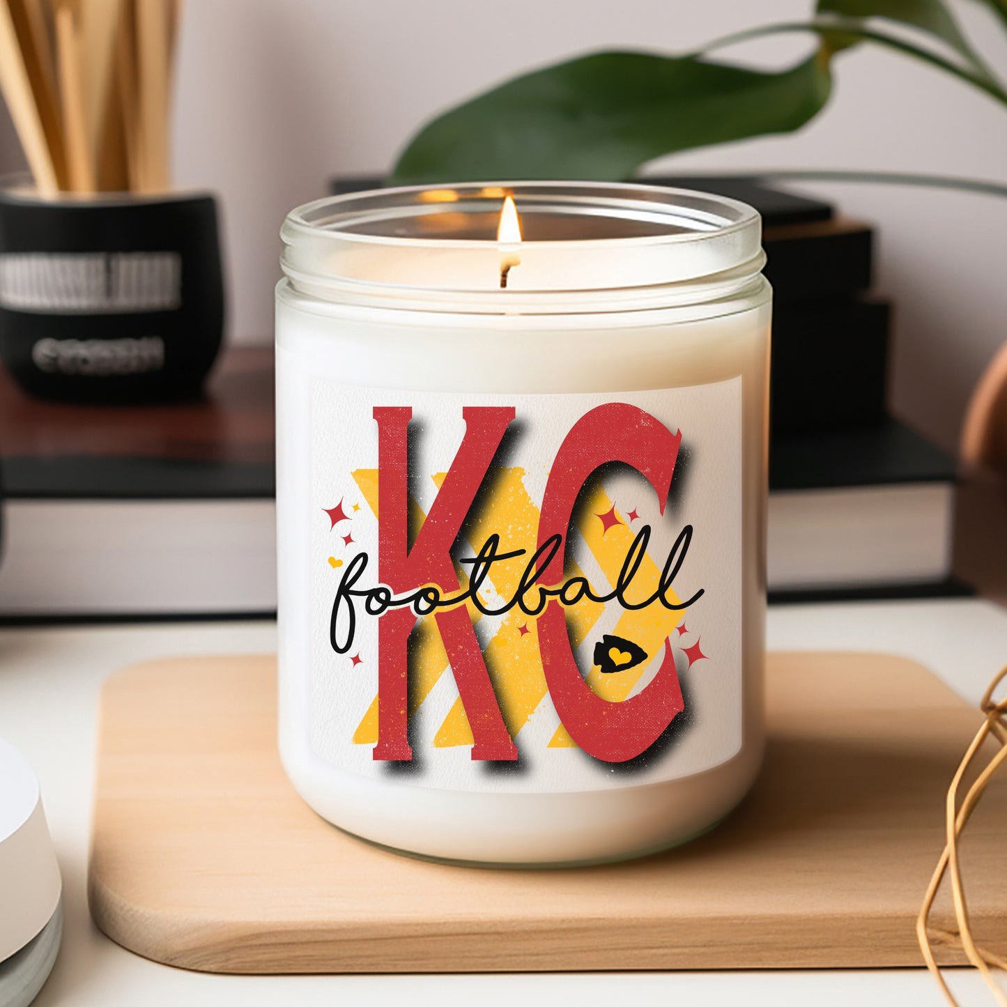 KC Football Chevron, Scented Candles, 9oz
