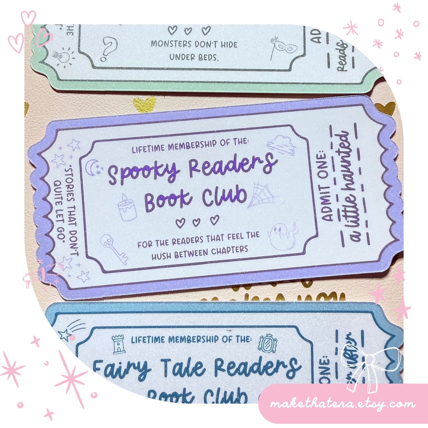 Book Club Bookmark Lifetime Readers Club Ticket Collection | Bookish Accessories