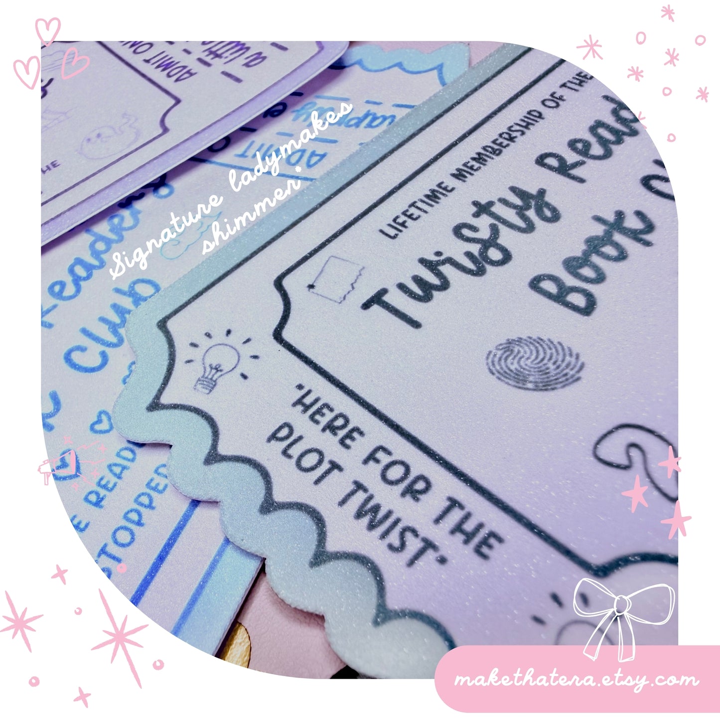 Book Club Bookmark Lifetime Readers Club Ticket Collection | Bookish Accessories