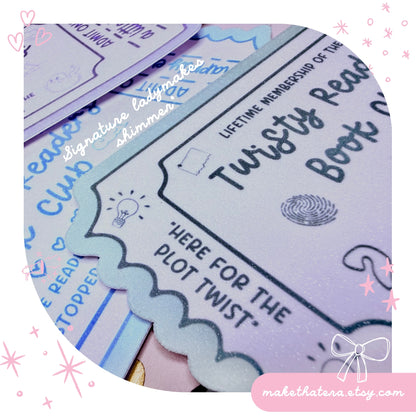 Book Club Bookmark Lifetime Readers Club Ticket Collection | Bookish Accessories