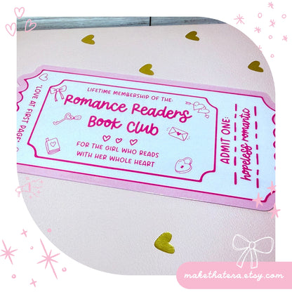 Book Club Bookmark Lifetime Readers Club Ticket Collection | Bookish Accessories