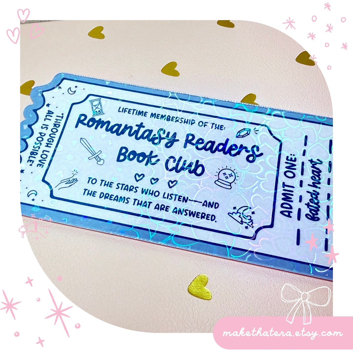 Book Club Bookmark Lifetime Readers Club Ticket Collection | Bookish Accessories