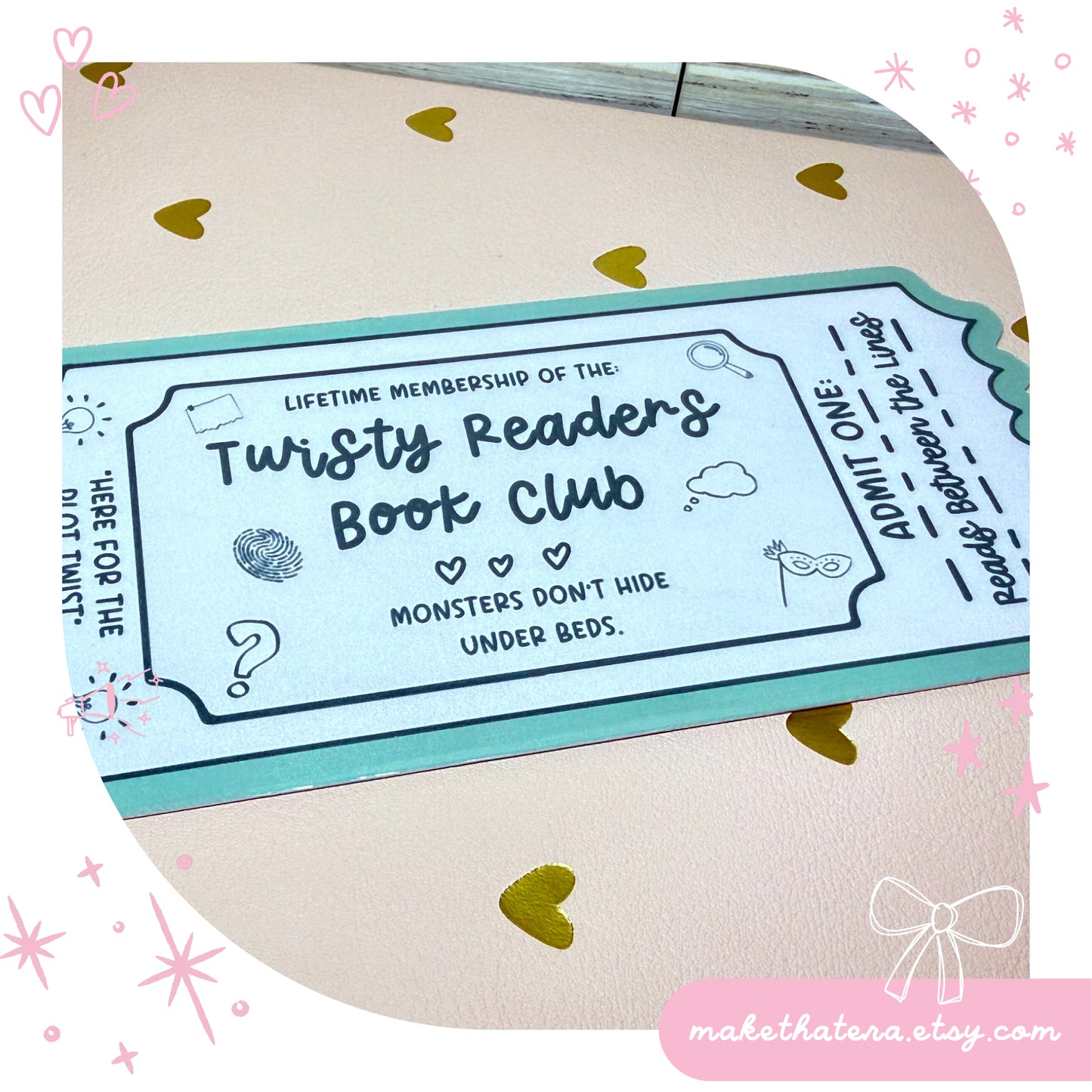 Book Club Bookmark Lifetime Readers Club Ticket Collection | Bookish Accessories