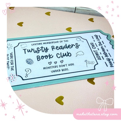 Book Club Bookmark Lifetime Readers Club Ticket Collection | Bookish Accessories