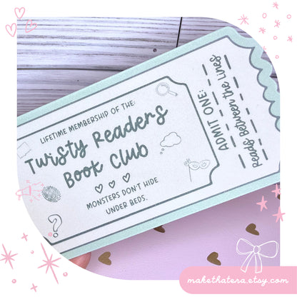 Book Club Bookmark Lifetime Readers Club Ticket Collection | Bookish Accessories