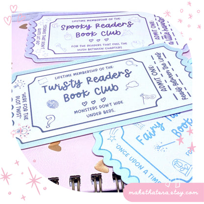 Book Club Bookmark Lifetime Readers Club Ticket Collection | Bookish Accessories