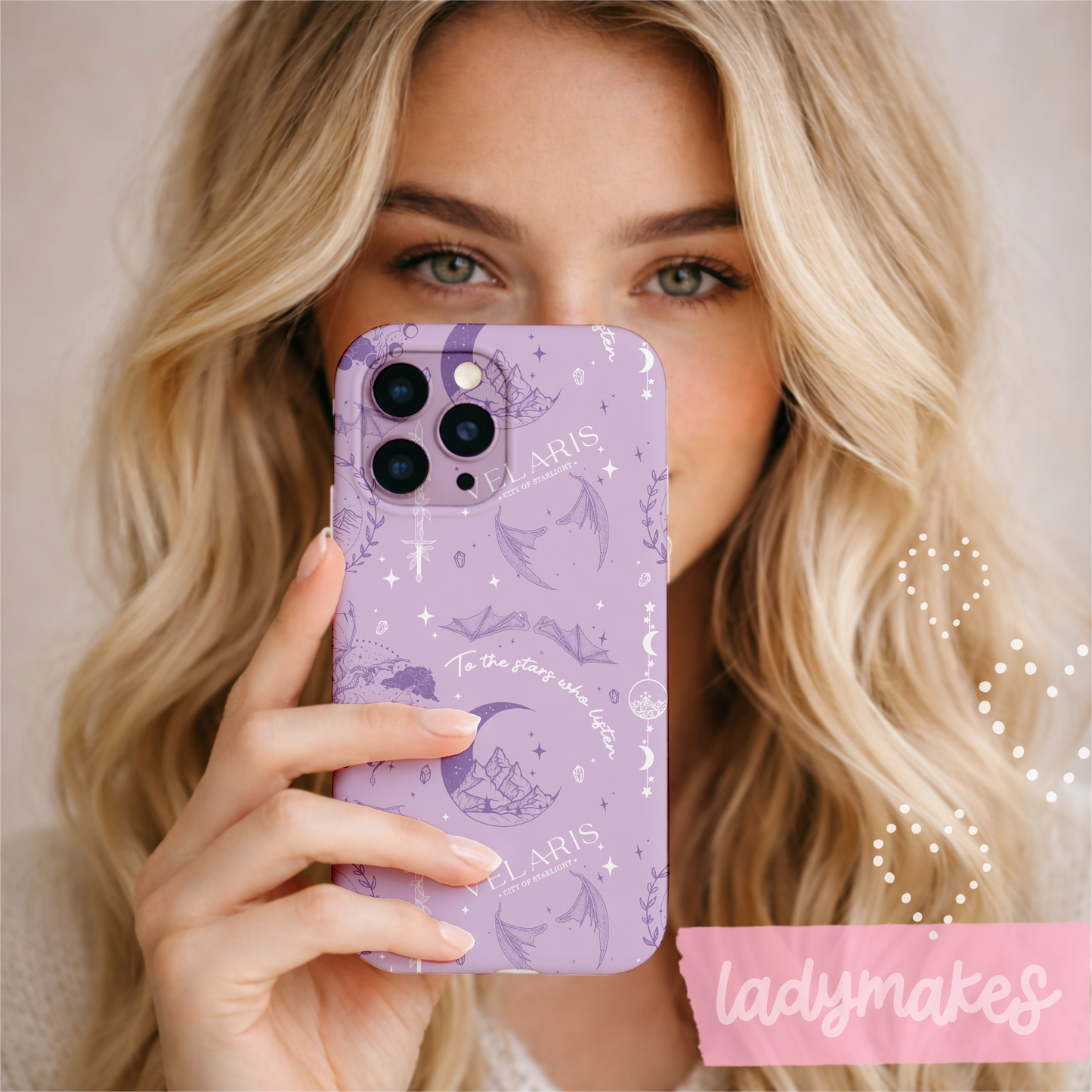 ACOTAR Inspired Phone Case | Velaris Aesthetic | Purple Romantasy Case