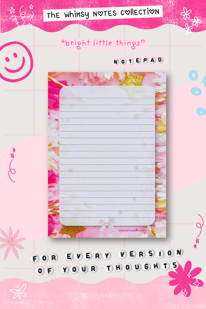 Whimsy Notes Notepad Collection – Scrapbook Style Aesthetic Stationery