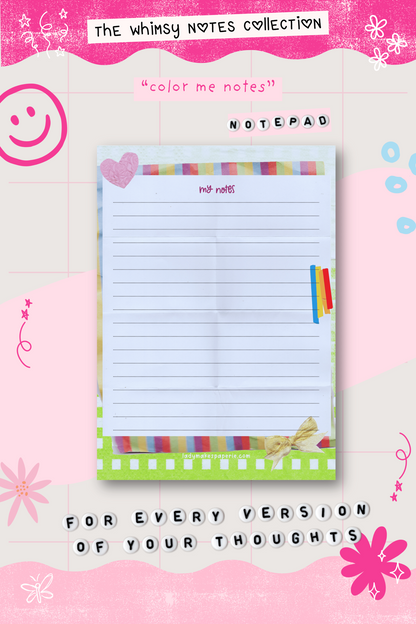 Whimsy Notes Notepad Collection – Scrapbook Style Aesthetic Stationery