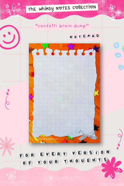 Whimsy Notes Notepad Collection – Scrapbook Style Aesthetic Stationery